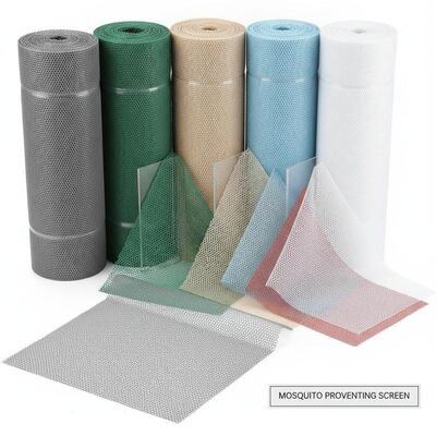 Plain Weaving Plastic Window Screen with 14 Mesh/inch and Custom Colors for Mosquito Prevention