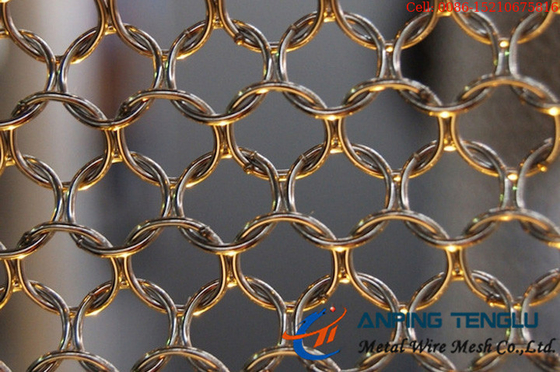 Decorazione edificio di acciaio inossidabile Ring Mesh Curtain Used In New