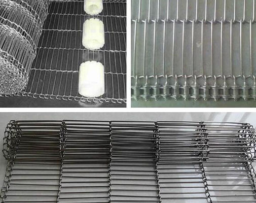 0.9mm bordo piano di 2.8mm Flex Wire Conveyor Belt With al vario